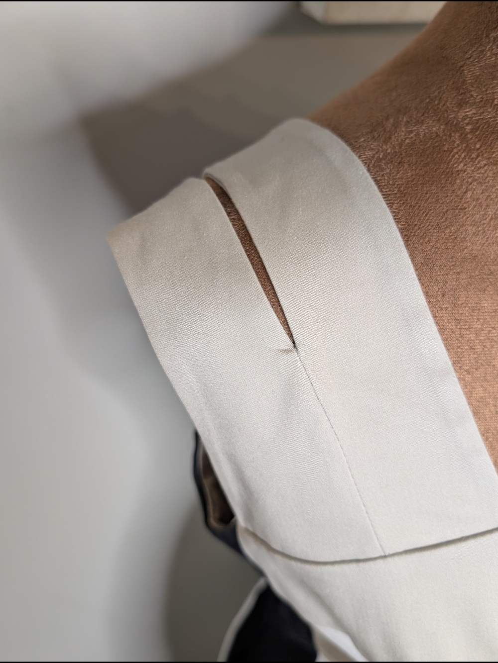 Joseph Ribkoff Cream, Taupe and Black Sleeveless Sheath Dress - Picture 3 of 7